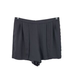 BCBGMAXAZRIA Black High-Waisted Shorts L Sheer Lightweight Pleated Flowy City